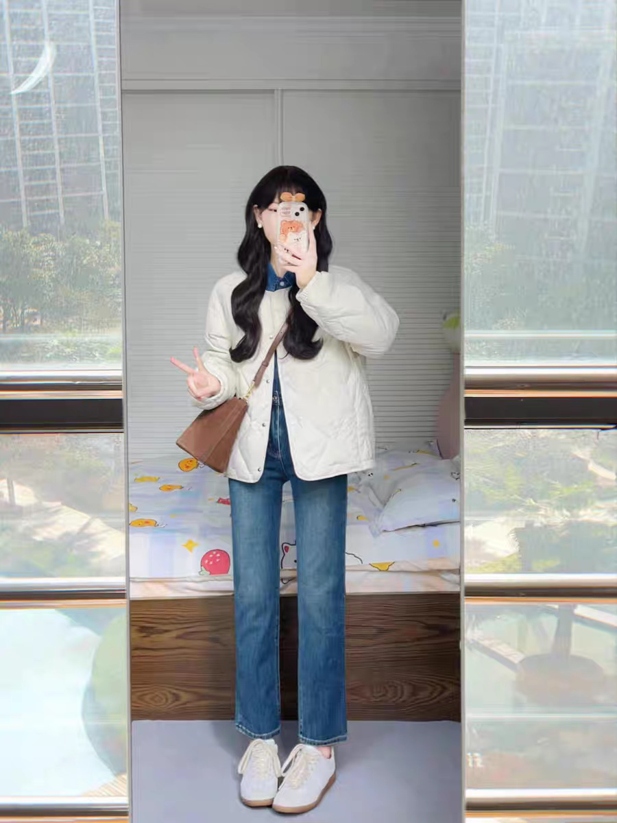 2025秋冬短款菱格圆无领轻薄羽绒服女士内胆白色鸭绒时尚休闲外套详情26