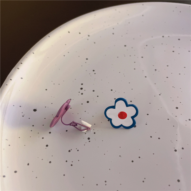 S925 Summer Hyuna style soft girl Fresh lacquered oil Drop petal earrings and stud earrings Trendy ins Niche Versatile earrings pic 17