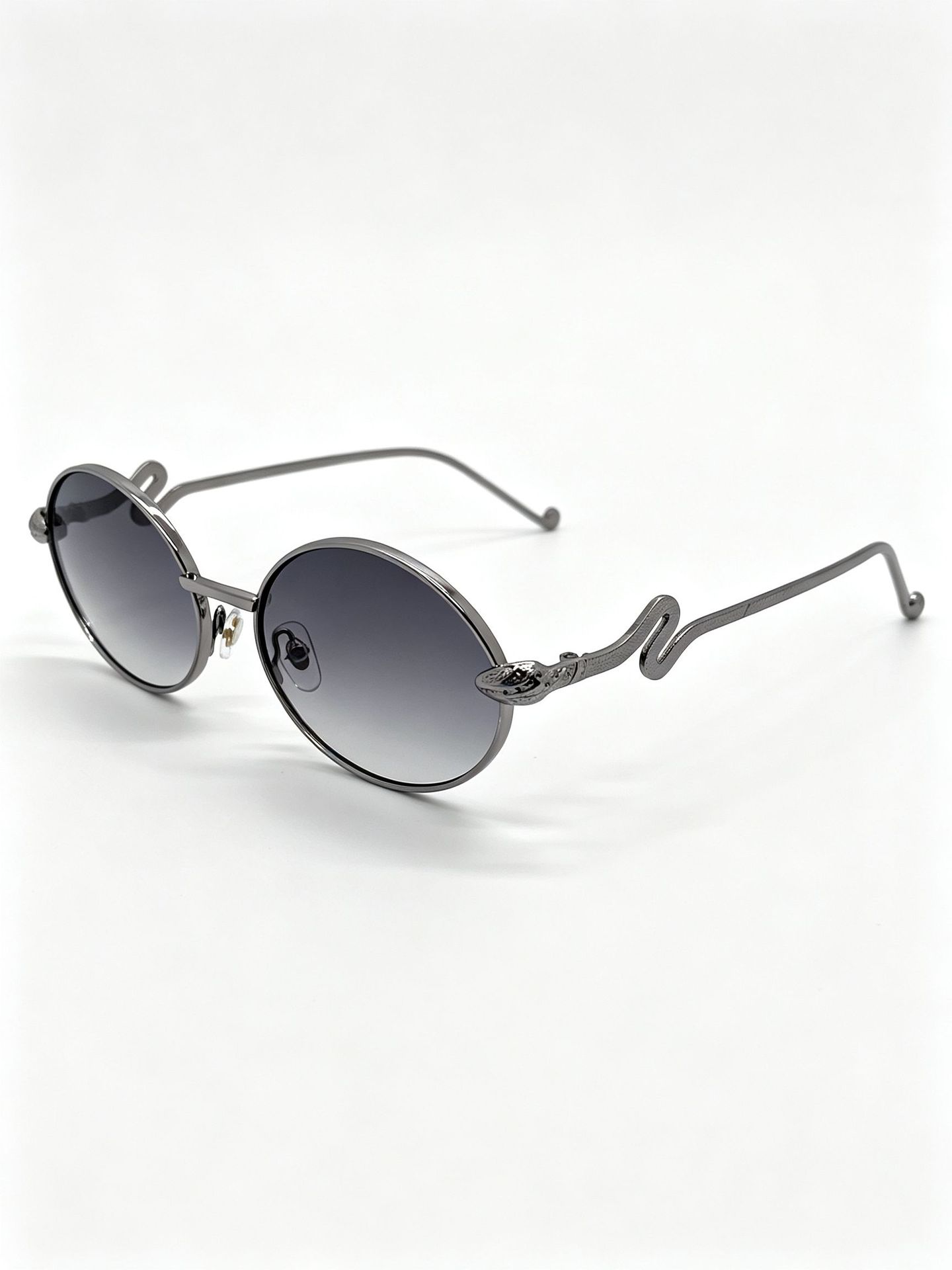 Niche snake print espejos piernas gafas de sol unisex vintage metal montura redonda gafas de sol estilo personal gafas influencers pic 10