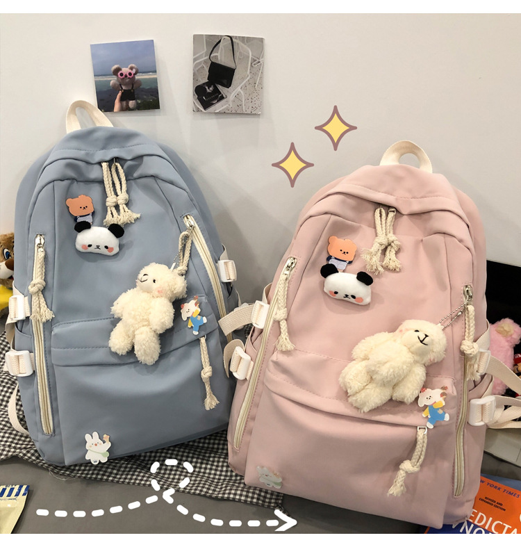 2024新款书包女生韩版高中生初中生双肩包可爱大容量ins简约书包详情31