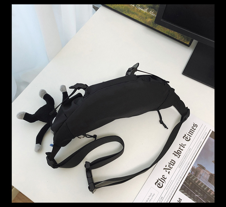 斜挎包潮牌男士百搭休闲胸包工装简约ins腰包日系情侣单肩斜挎包详情33