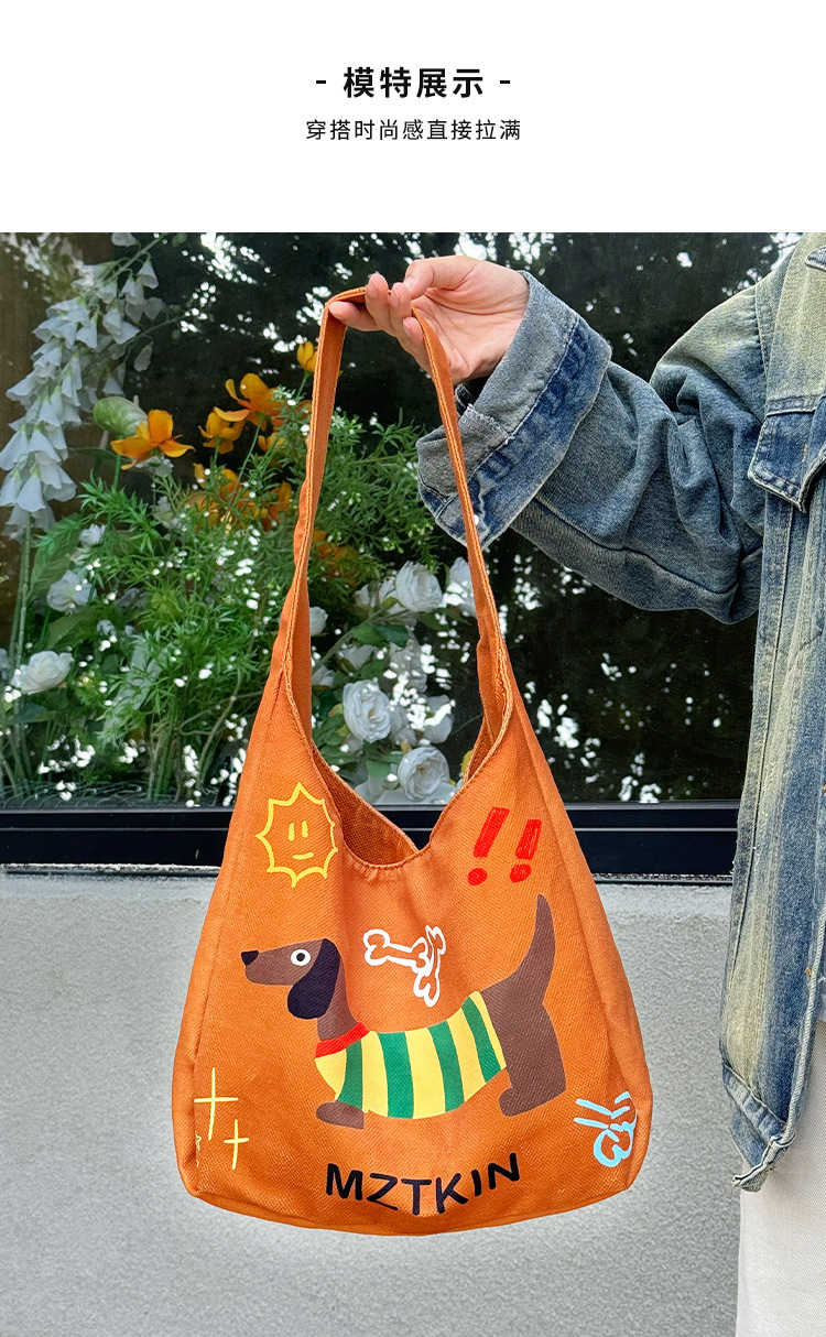 Lona dachshund bolsa de mano bolsa de tote de gran capacidad bolsa de cuchara crossbody portátil bolsa de hombro de un campus pic 7
