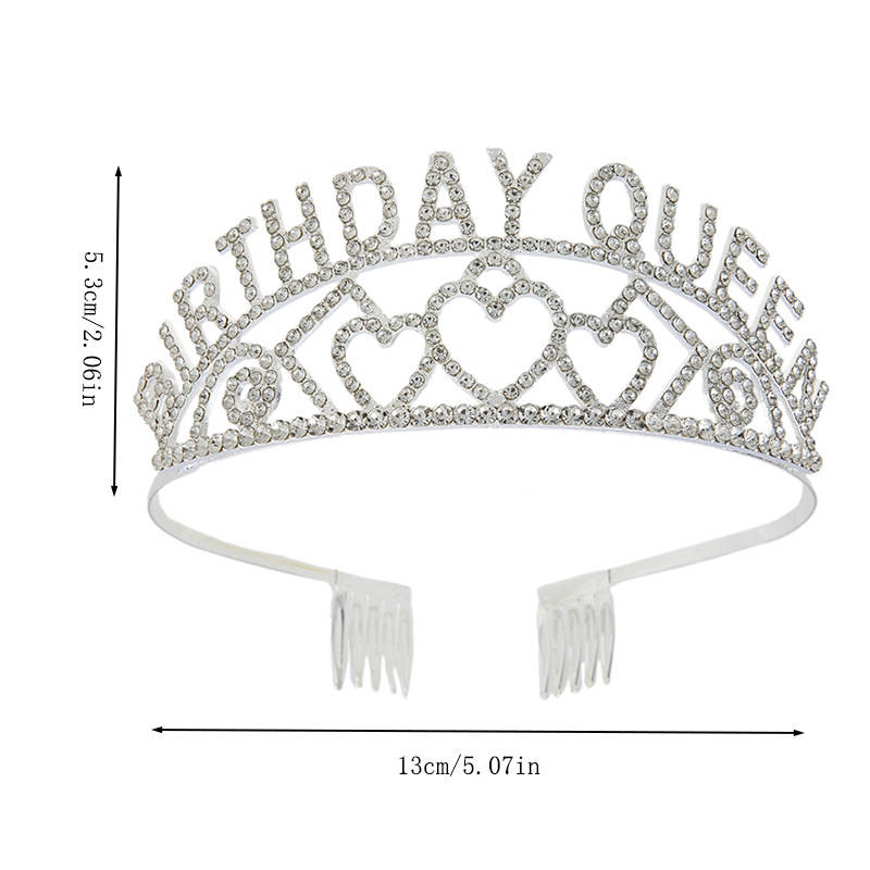 Cross-border new European and American letter crown BIRTHDAY QUEEN alloy crown headwear Party and gathering crown pic 4