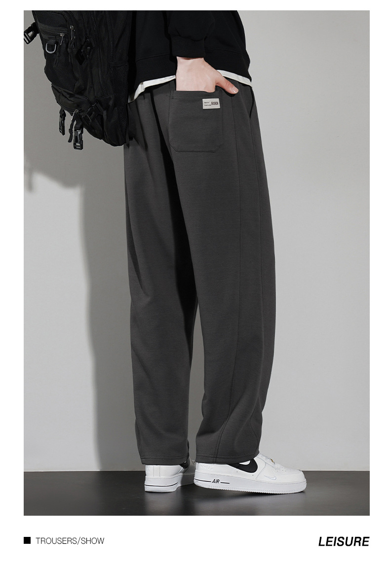 裤子男款秋冬季百搭休闲裤男士垂感阔腿宽松运动直筒长裤百搭卫裤详情14