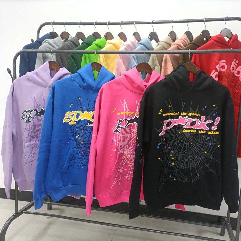 欧美潮牌海外版重磅连帽衫潮流情侣蜘蛛网加绒Sp5der卫衣跨境爆款详情2