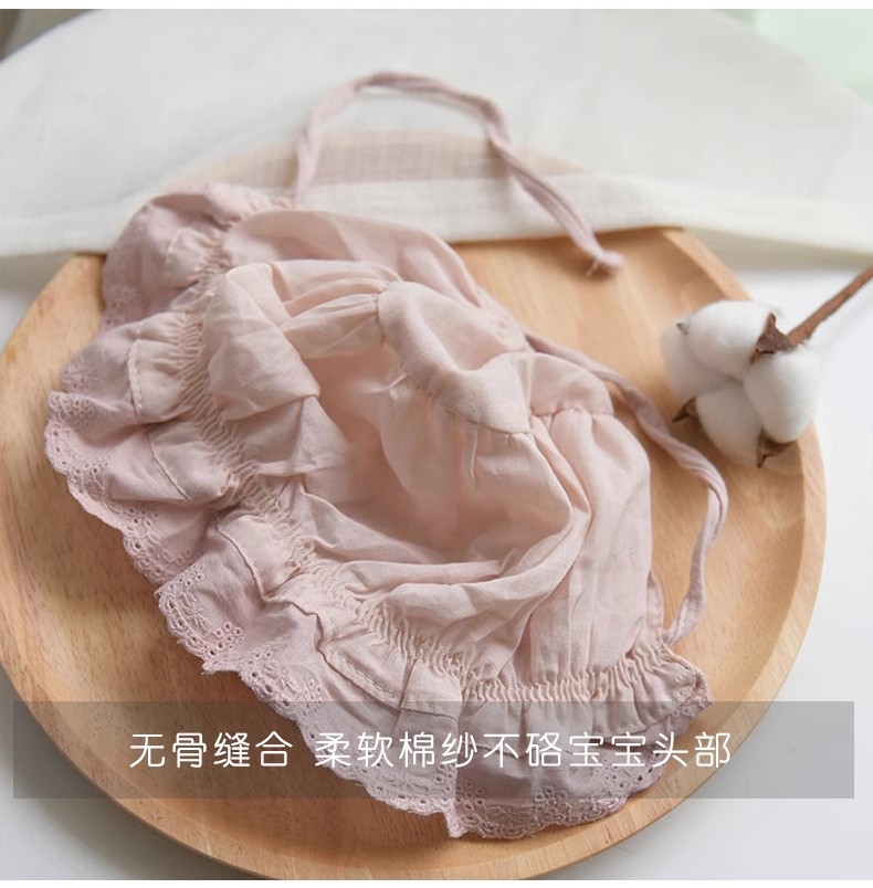 婴儿帽子春夏季薄款太阳帽女宝宝公主帽新生儿遮阳幼儿外出宫廷帽详情4