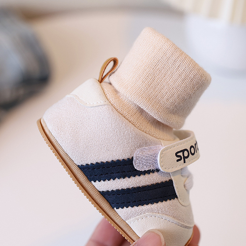 Spring and Autumn baby shoes for 0-1 year old boys and girls, soft-soled shoes and socks in one set, 3-6-9 months, casual walking shoes, anti-slip floor pic 8