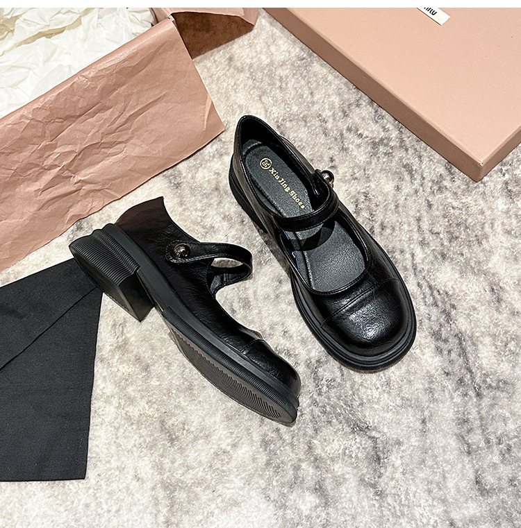 Q1-36法式复古厚底玛丽珍单鞋乐福鞋秋冬小众高级感小皮鞋女鞋黑详情25