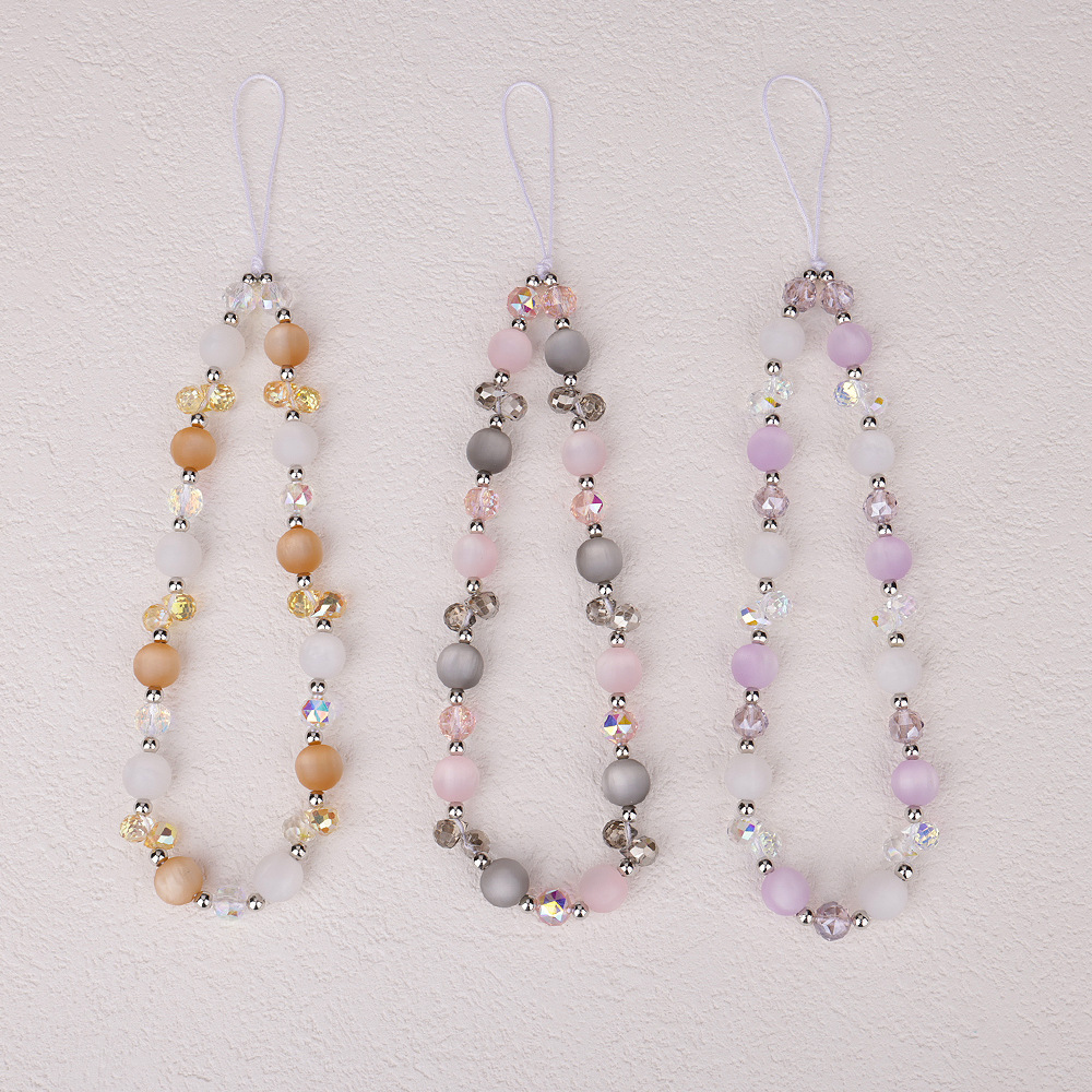 Original design sweet and fresh beaded mobile phone chain, pink spring fresh beaded, girlish CCD camera pendant pic 2