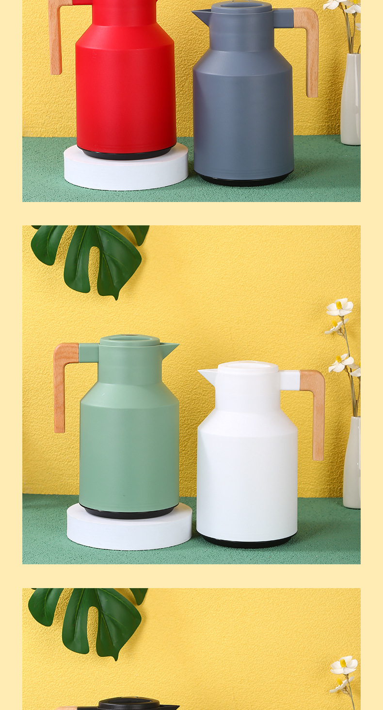 European-style wooden handle, large-capacity household coffee pot, glass inner liner, portable thermos, gift thermos, high-quality thermos water bottle, essential for a warm life pic 11