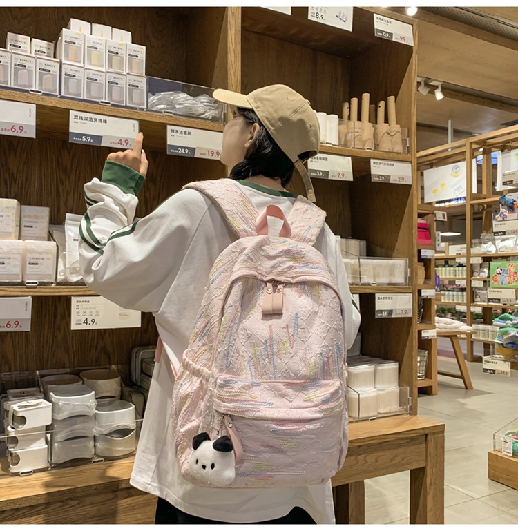 双肩包女生出游可爱少女简约大学生百搭轻便时尚春游中学上课书包详情28