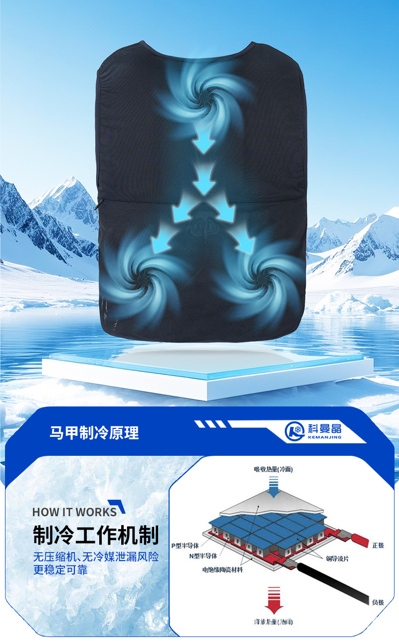 The semiconductor refrigeration technology vest is light, breathable and quick-cooling for men pic 13