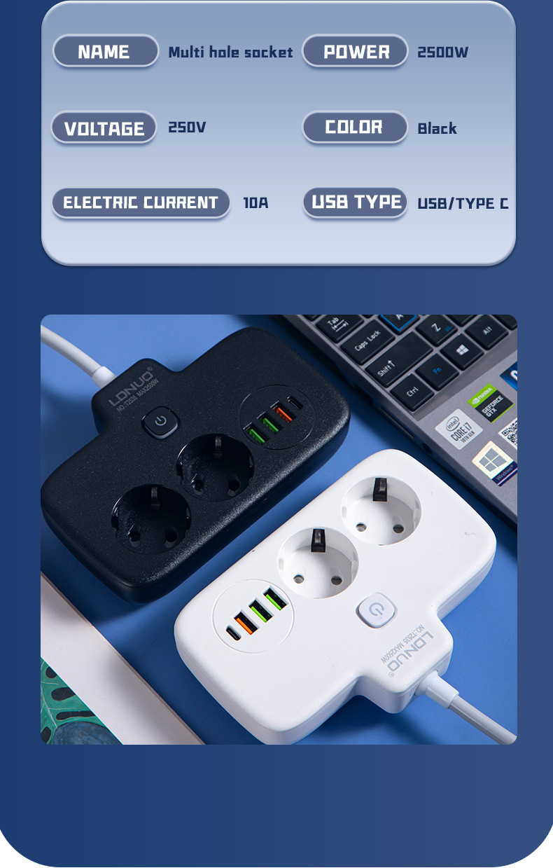 Cross-border Central Asian five countries European standard sockets, USB power strips, German power boards, German standard power strips, German and Russian power strips pic 13