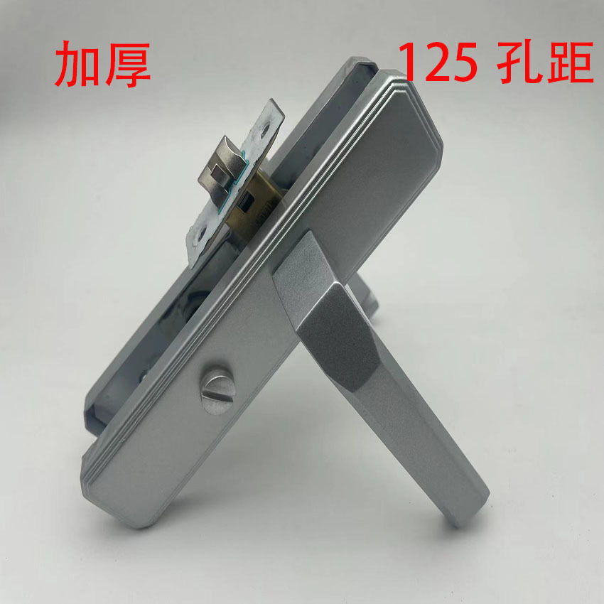 Titanium-magnesium alloy aluminum alloy kitchen, toilet, washroom and bathroom door lock, single-tongue keyless, 125-hole pitch pic 8