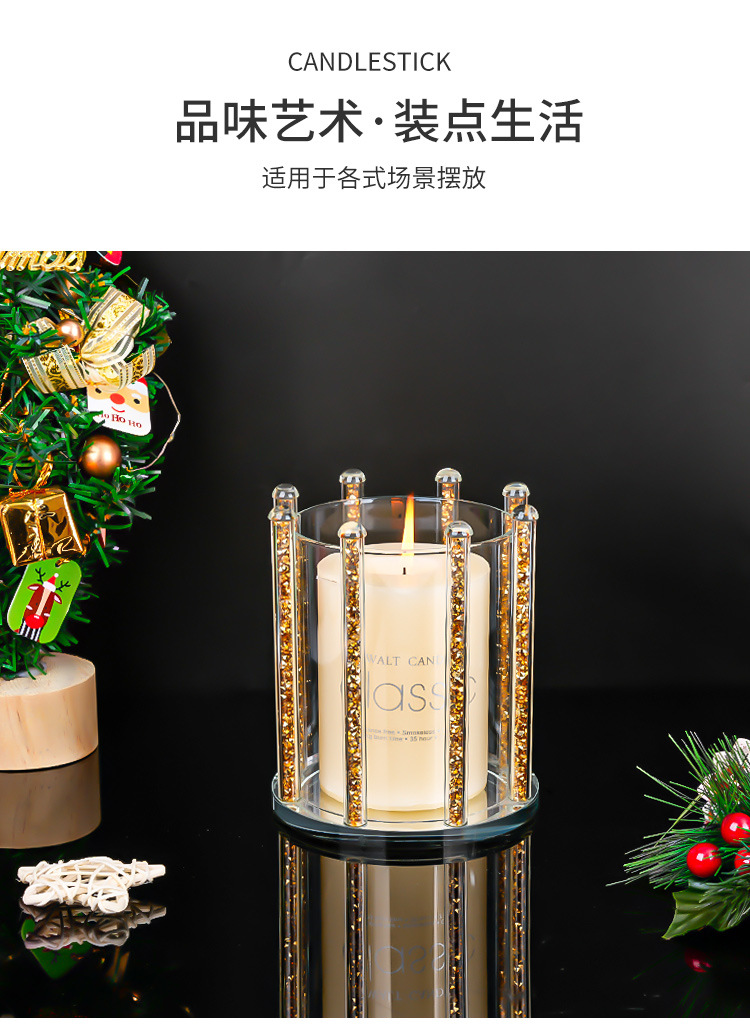 跨境高颜值香薰玻璃烛台酒店餐桌婚庆装饰烛光晚餐烂漫烛台摆件详情7