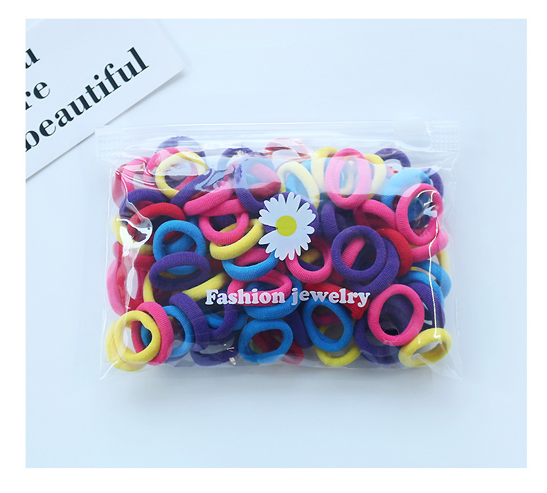 新款小号儿童彩色发圈宝宝不伤发头绳无接缝毛巾圈100根详情10