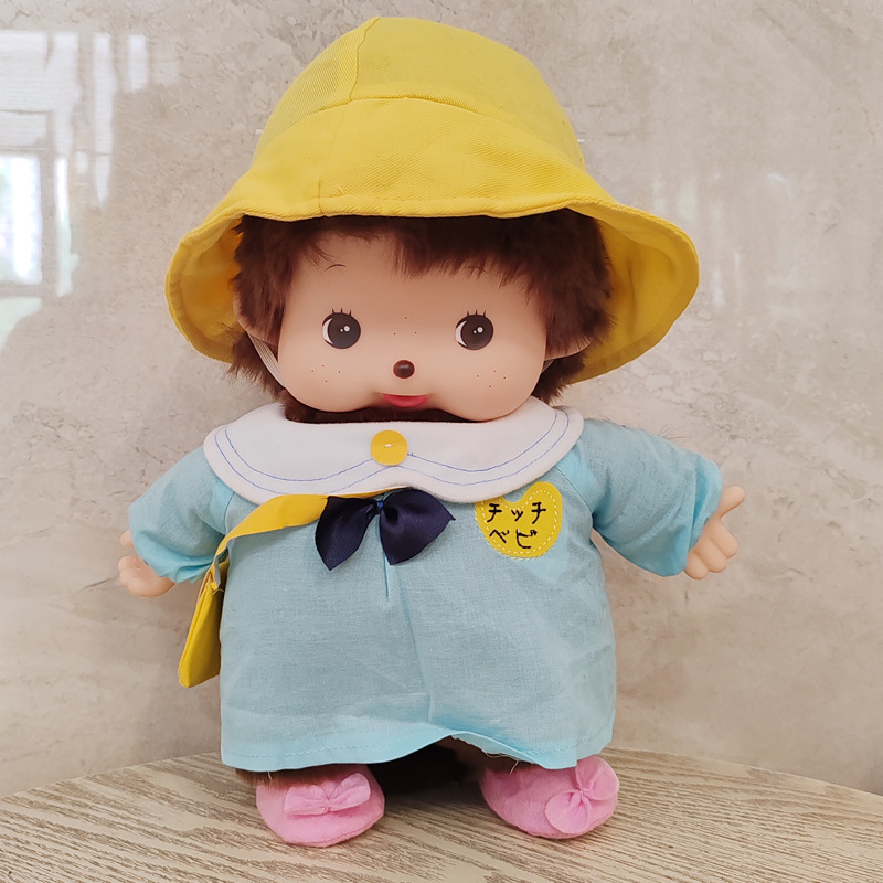新款银牌蒙猴蒙奇奇可爱玩具变身款公仔娃娃机生日大站姿穿衣服款详情1