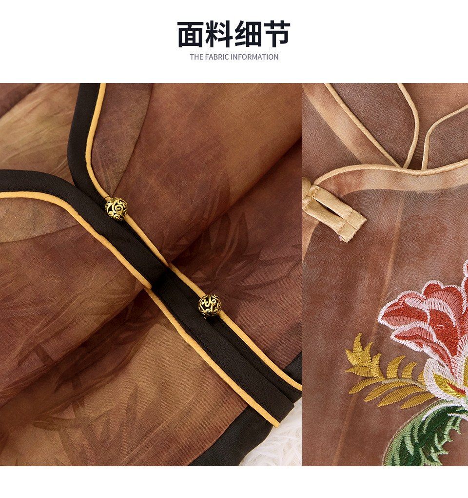 新中式马甲女高端女春夏外穿国风欧根纱刺绣复古高级感立领薄马夹详情28