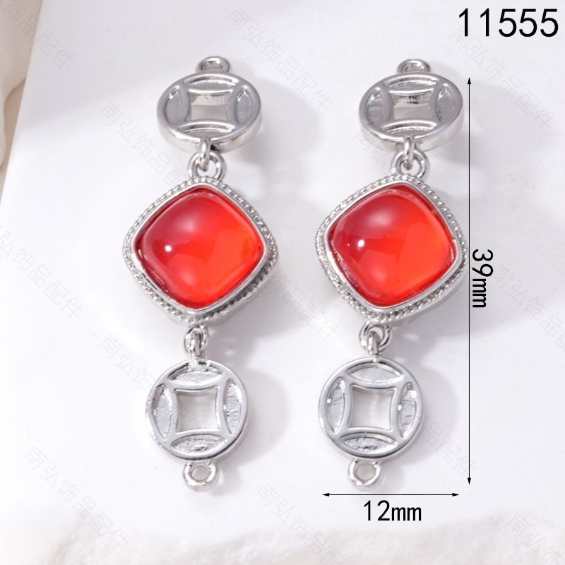 Pearl necklace clasp, copper coin imitation jade inlay clasp, press clasp, connecting clasp, sweater chain diy jewelry accessories pic 10