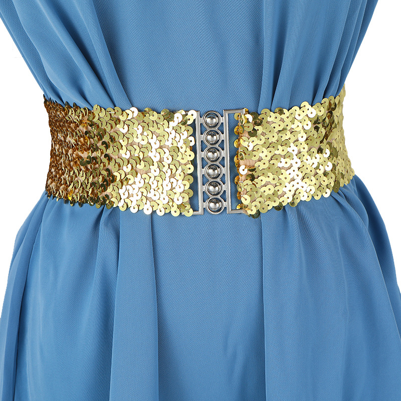 欧美风腰带女士高级感鱼鳞亮片腰封女式百搭装饰束腰外穿女裙腰封详情14