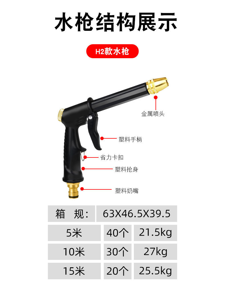 厂家供应高压洗车水枪套装家用洗车水枪软管套装四季柔软耐寒水管详情16