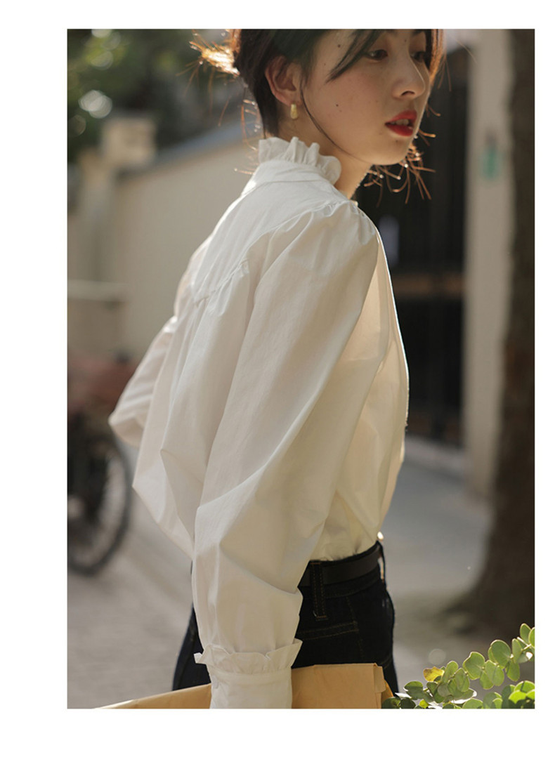 白色衬衫女长袖内搭打底衬衣2025新款爆款时尚洋气春秋季圆领上衣详情7