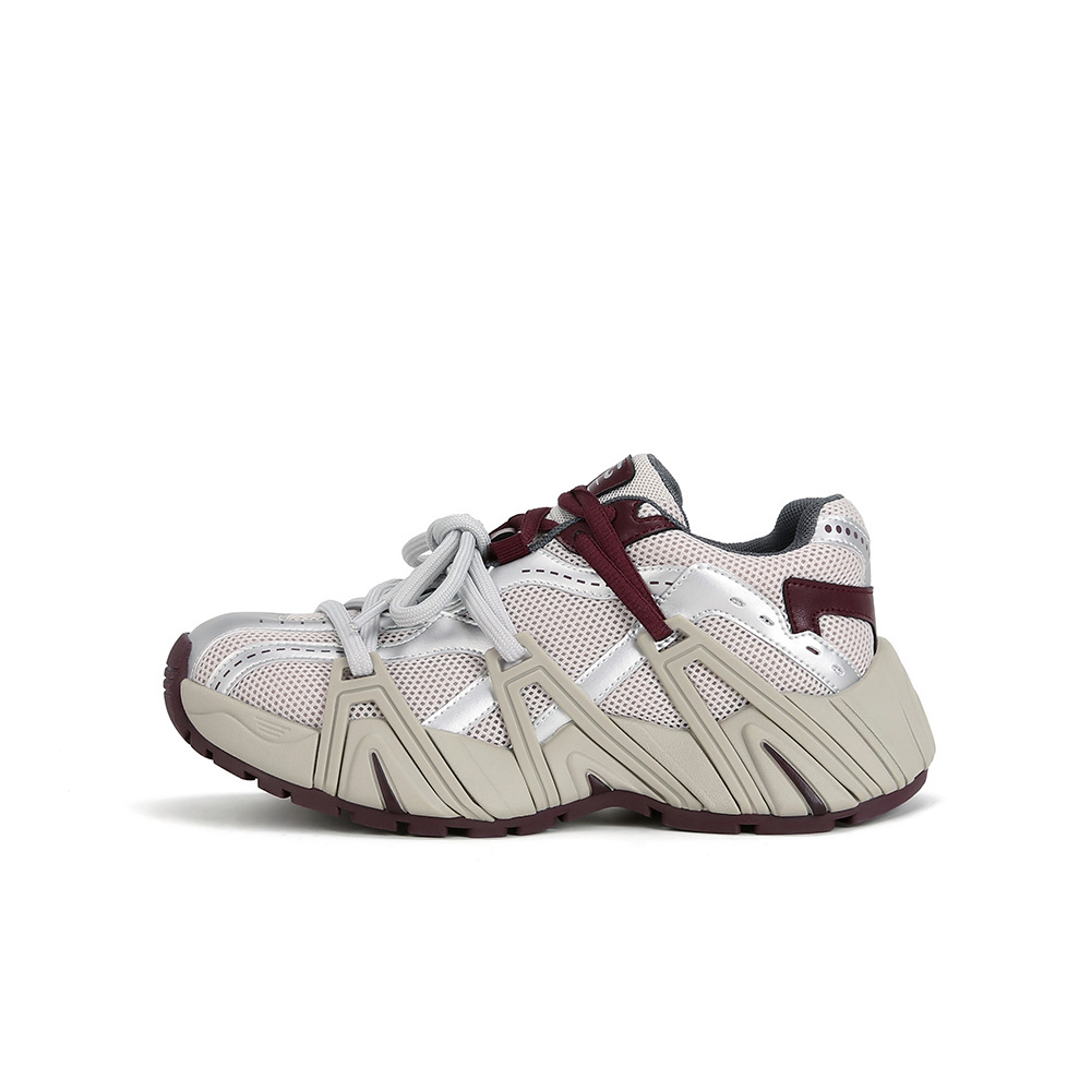 【sheii苏茵茵】长高6cm~秋冬复古鸳鸯带厚底休闲老爹鞋女运动鞋详情4