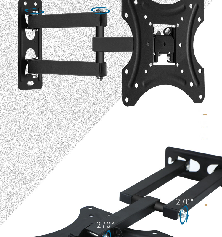 通用多功能32-55寸电视挂架显示器伸缩旋转摇摆电视支架X400工厂详情5