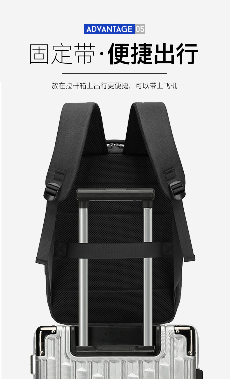 Hard-shell business backpacks for men, casual waterproof backpacks for men, multi-functional computer backpacks and schoolbags as gifts pic 12