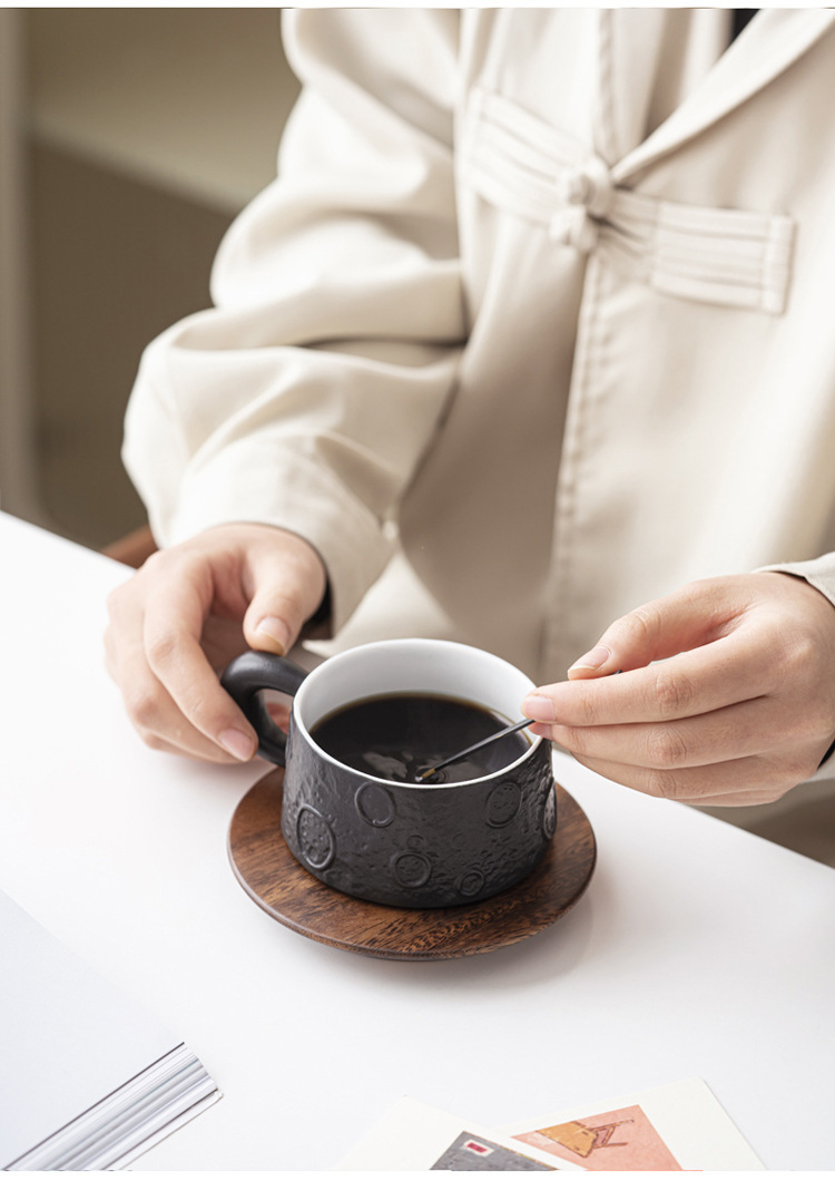 日式高颜值咖啡杯杯碟套装陶瓷杯子高档精致高级感轻奢拿铁咖啡杯详情9