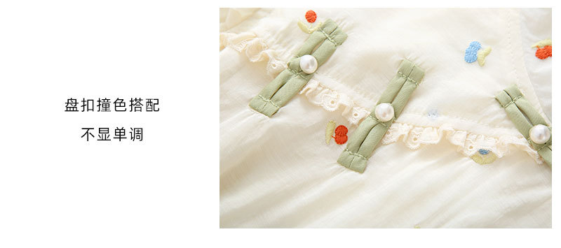 Improved cheongsam, new Chinese-style retro button-up, petite puffed-sleeve dress for women, summer long dress for export pic 5