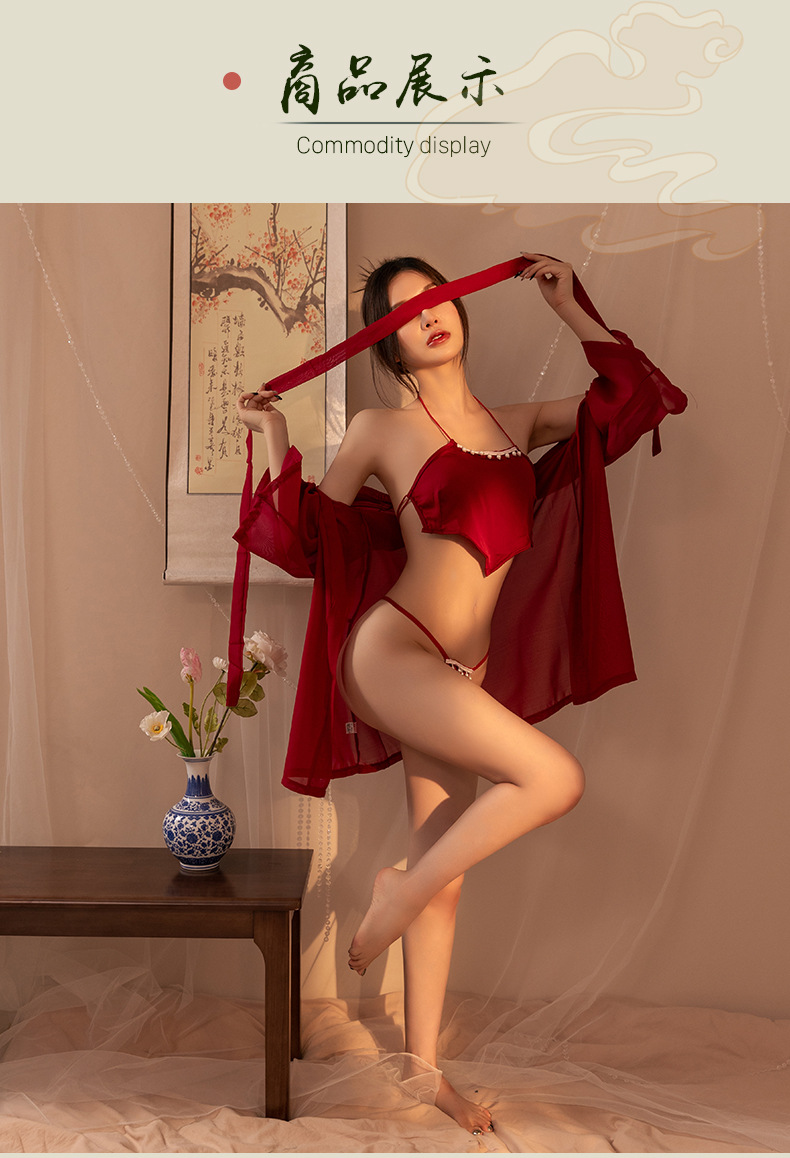 国潮情趣内衣国潮古风性感纯欲透视短裙汉服挑逗肚兜激情诱惑睡衣套装详情6