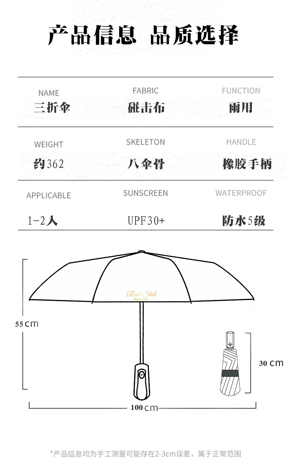 【出欧美】小碎花三折自动伞外贸雨伞彩色图案190T碰击布详情15
