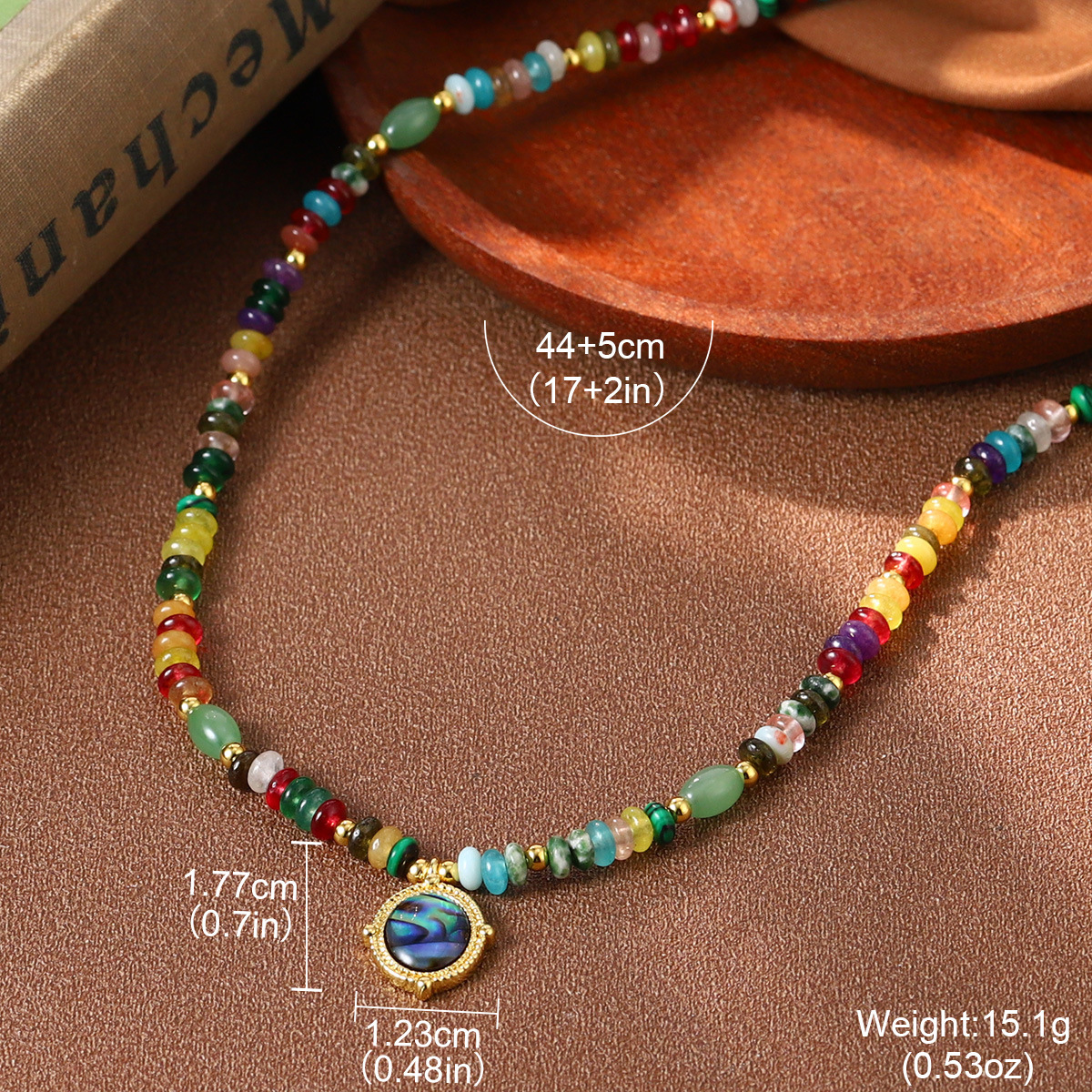 Simple and fresh abalone and shell geometric necklace, versatile beaded pearl multi-neck chain, fashionable new collarbone chain accessory pic 23