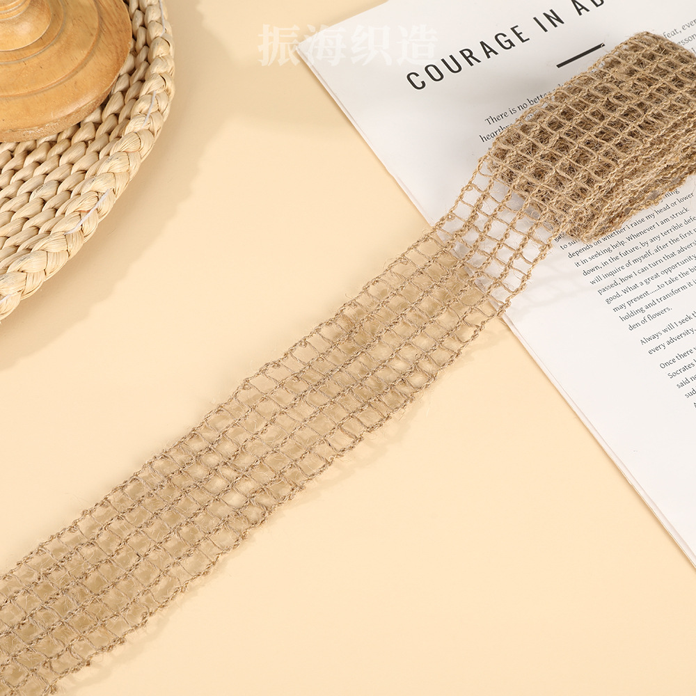 diy黄麻绳织带蝴蝶结蕾丝花边织带家纺家饰装饰黄麻蕾丝麻线花边详情9