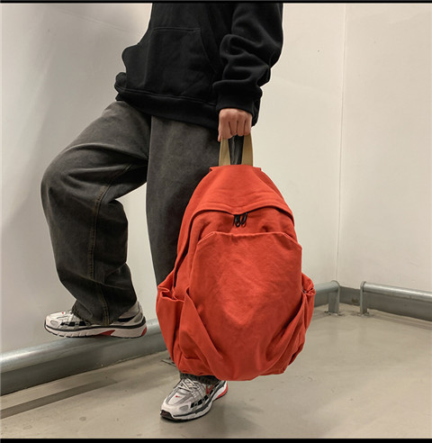书包女ins风复古森系帆布双肩包日系原宿高中大学生简约百搭背包详情20