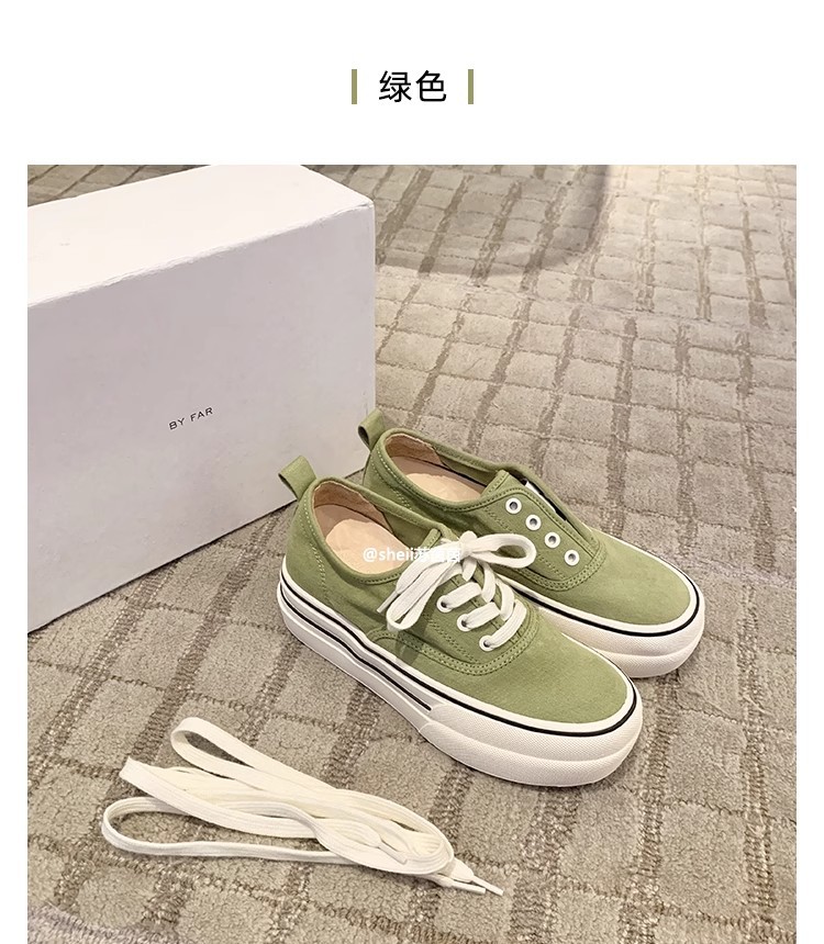 苏茵茵同款隐形增高7cm~懒人休闲厚底乐福单鞋女帆布鞋板鞋详情29
