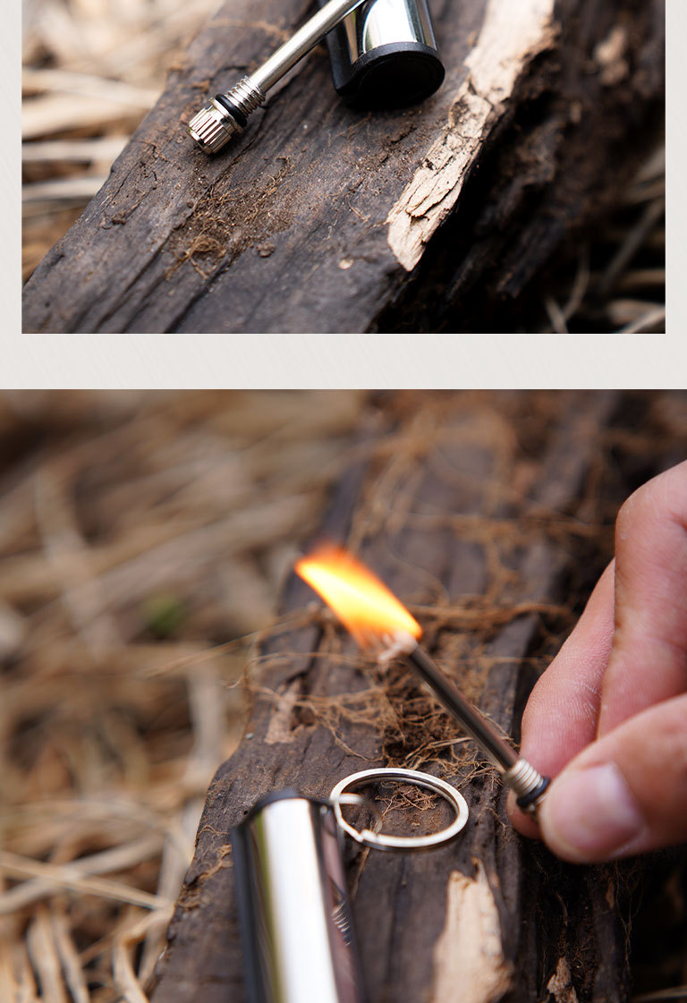 户外钥匙扣万次火柴防水创意点火安全火柴棒不锈钢打火机个性打火详情10