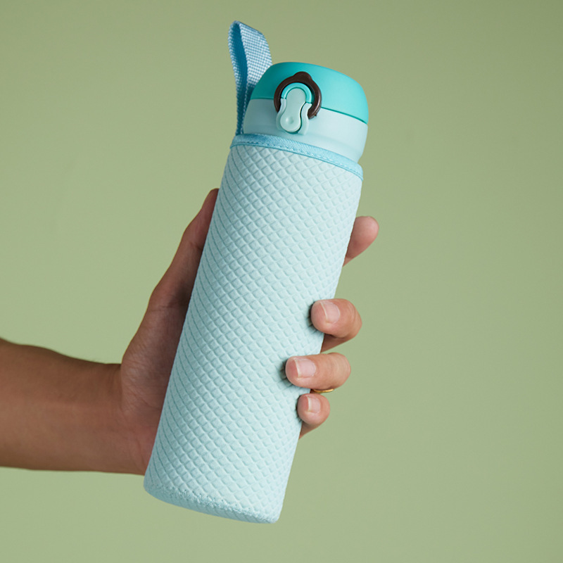 New 500ml insulated cup sleeve, thickened embossed glass cup, diving material water cup protective sleeve pic 3