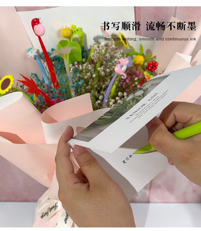 Cute cartoon stress-relieving gel pens, student creative stationery, silicone swing pens, stress-relieving pens wholesale pic 6