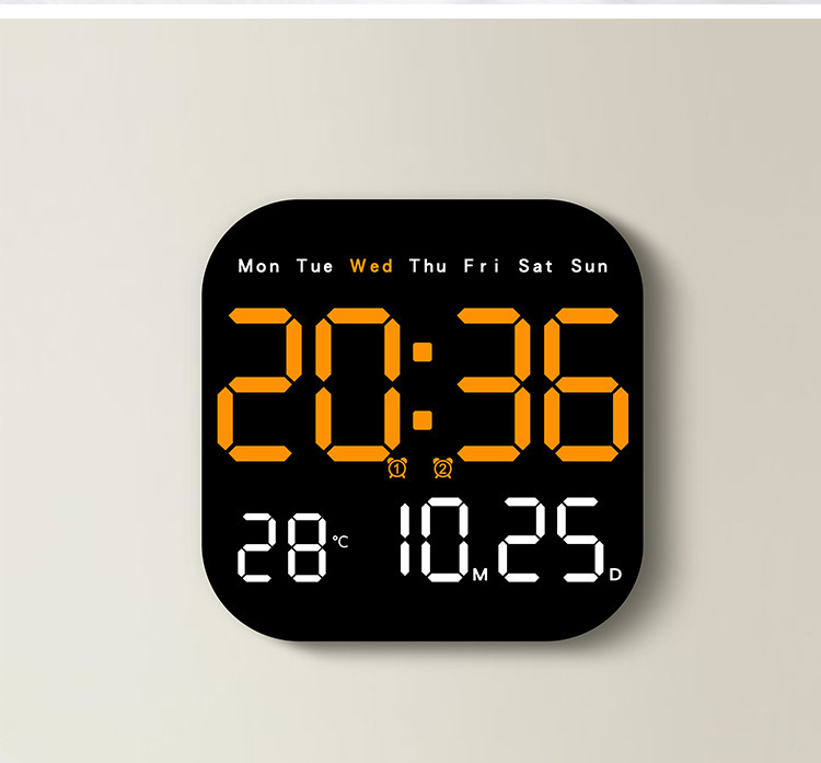 New cross-camera multi-functional clock LED electronic clock, fresh living room wall clock, can be hung or stood up, dual-purpose clock 6650 pic 23