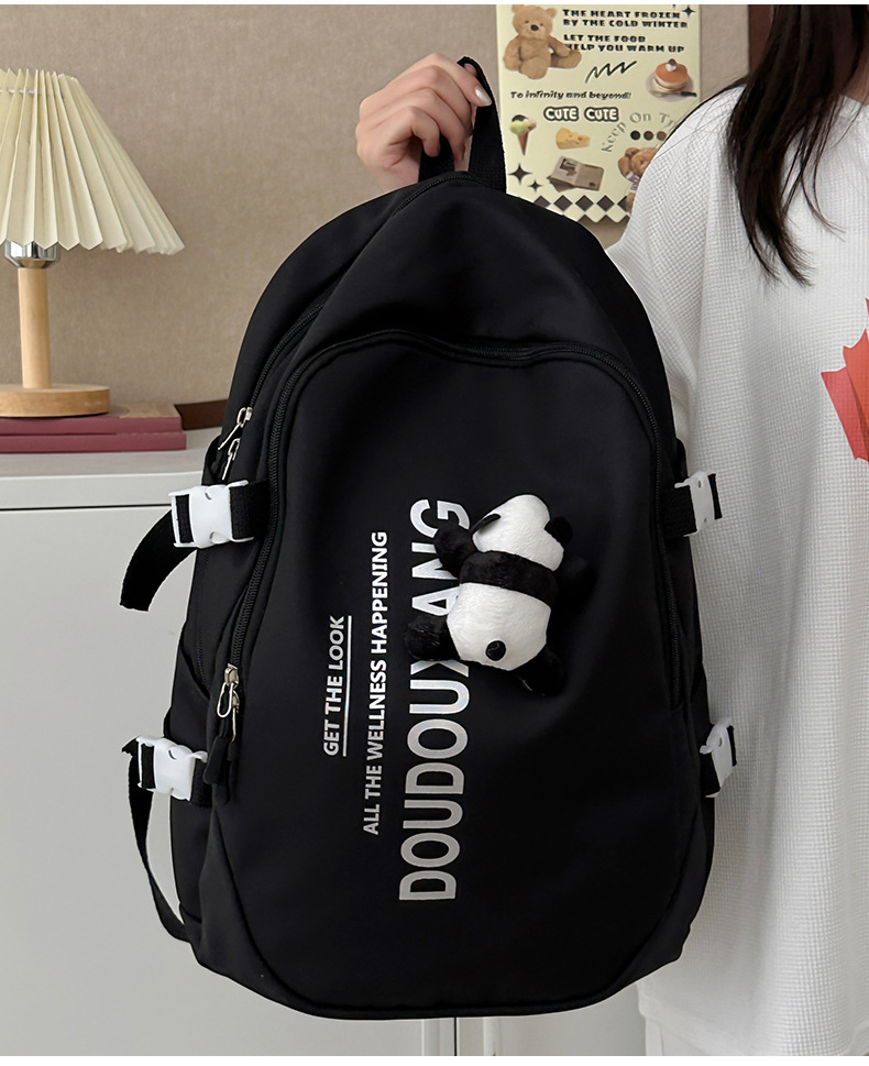 新款时尚休闲书包少女中学生双肩包高颜值大容量情侣双肩电脑包详情25