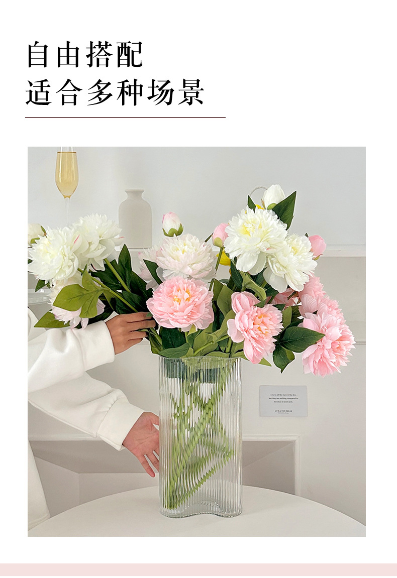 ins3头芍药牡丹仿真花家居婚庆装饰摄影道具网红露莲假花厂家批发详情2