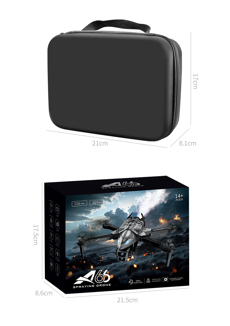 Cross-border new product A66 spray drone, high-definition aerial photography obstacle avoidance quadcopter, remote control aircraft, foreign trade toy pic 22