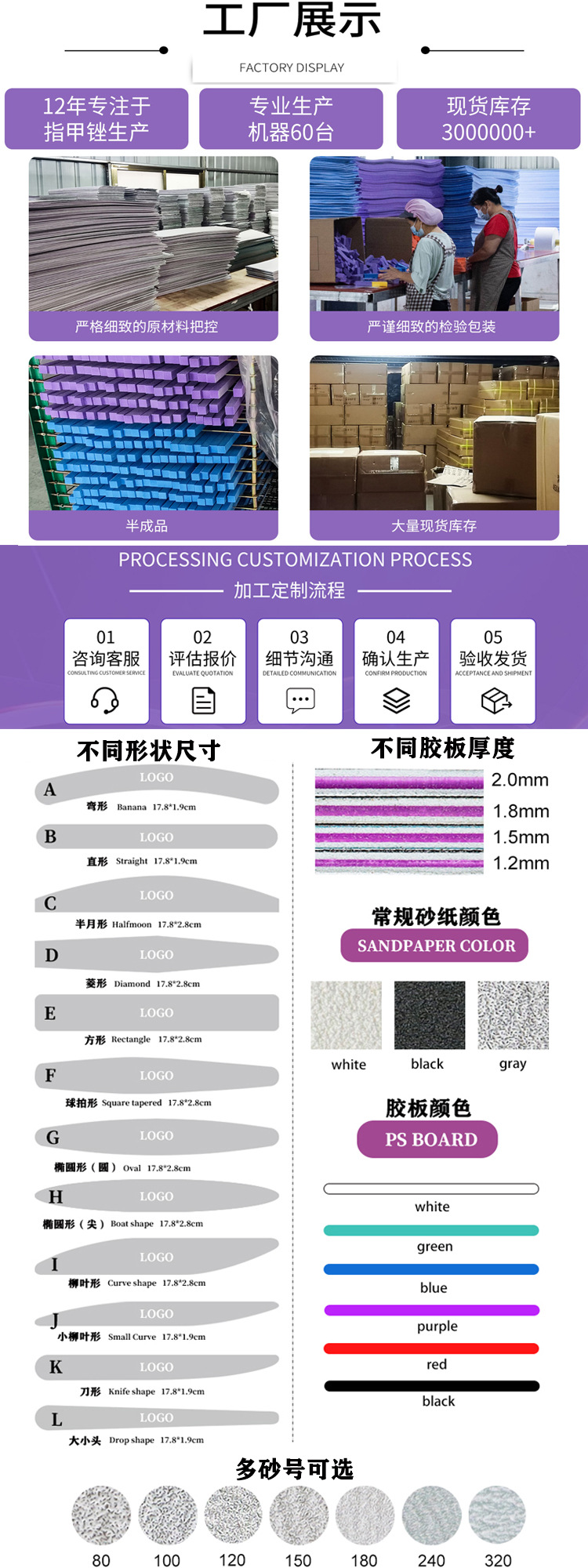 美甲海绵搓条不掉砂220280绿灰球拍形海绵抛美甲双面打磨指甲锉详情12