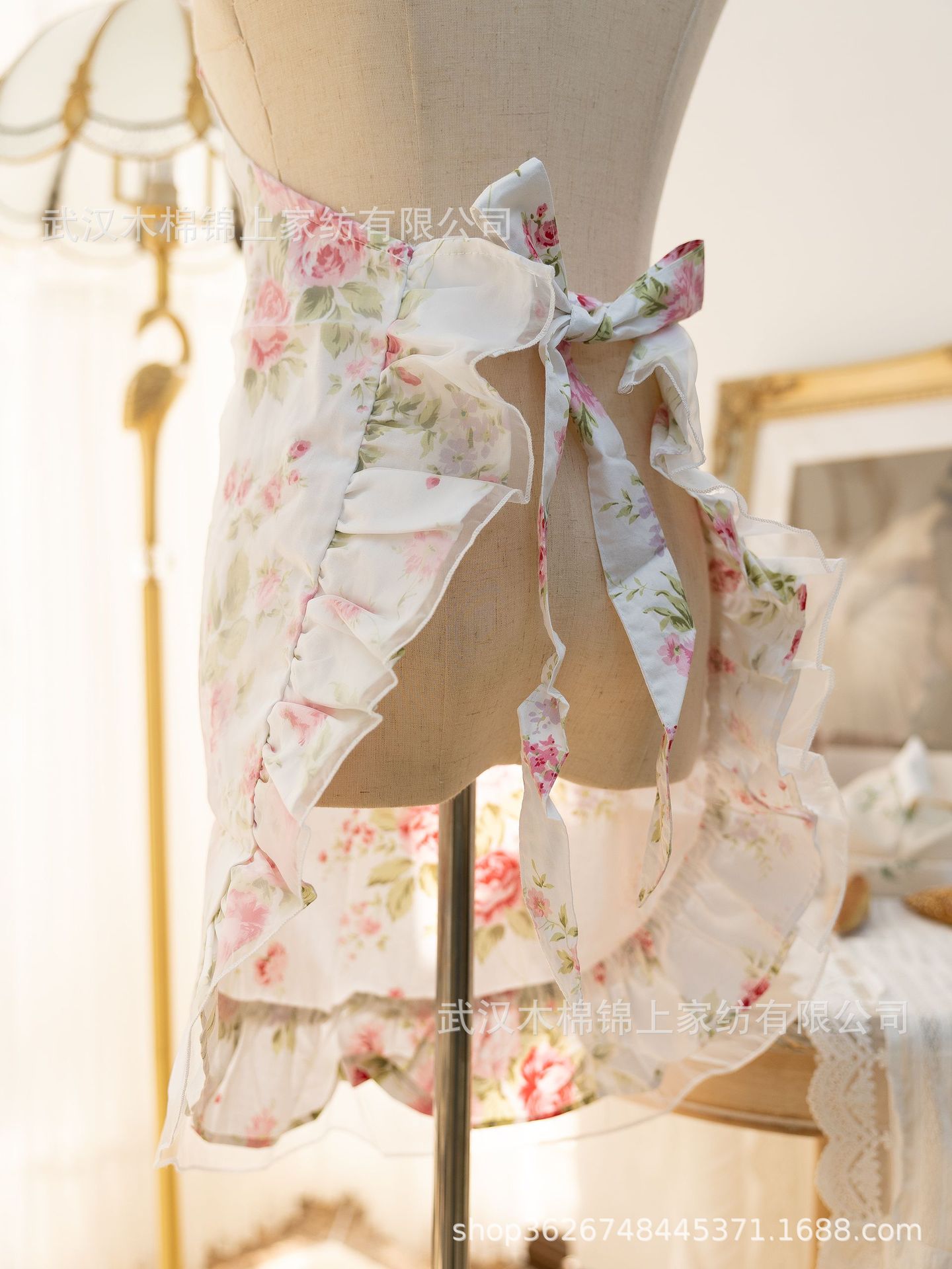 创意款简约围裙清新碎花涤棉围裙广告 厨房围裙韩版围裙详情15