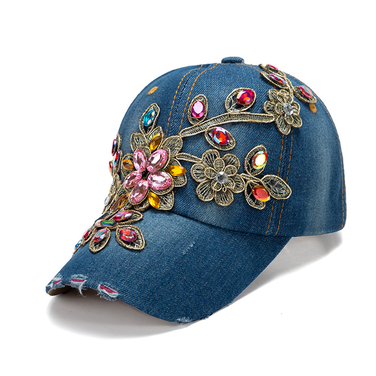 2022 Cotton hats for women, hand-stitched with diamonds, golden edges, louvers, baseball caps, outdoor casual baseball caps for children pic 9