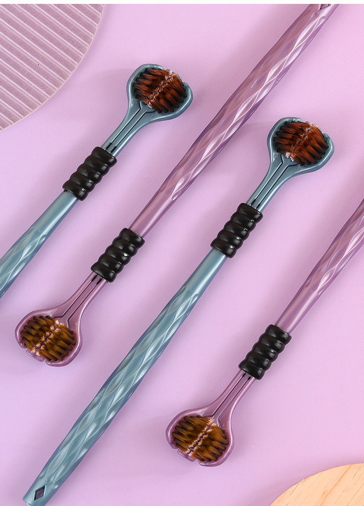 Three-sided soft-bristled adult three-dimensional toothbrush for scraping tongue coating, three-head 3D type household soft-bristled manual consignment wholesale pic 13
