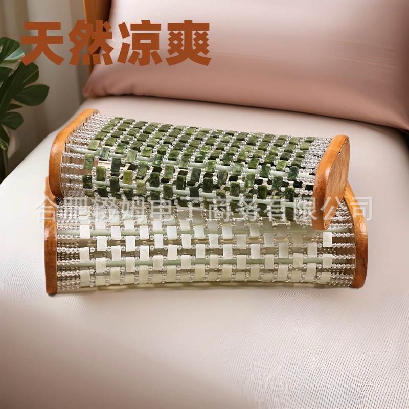 天然玉石枕头岫玉汗蒸保健夏凉透气降温冰凉玉片枕空心颈椎枕详情10