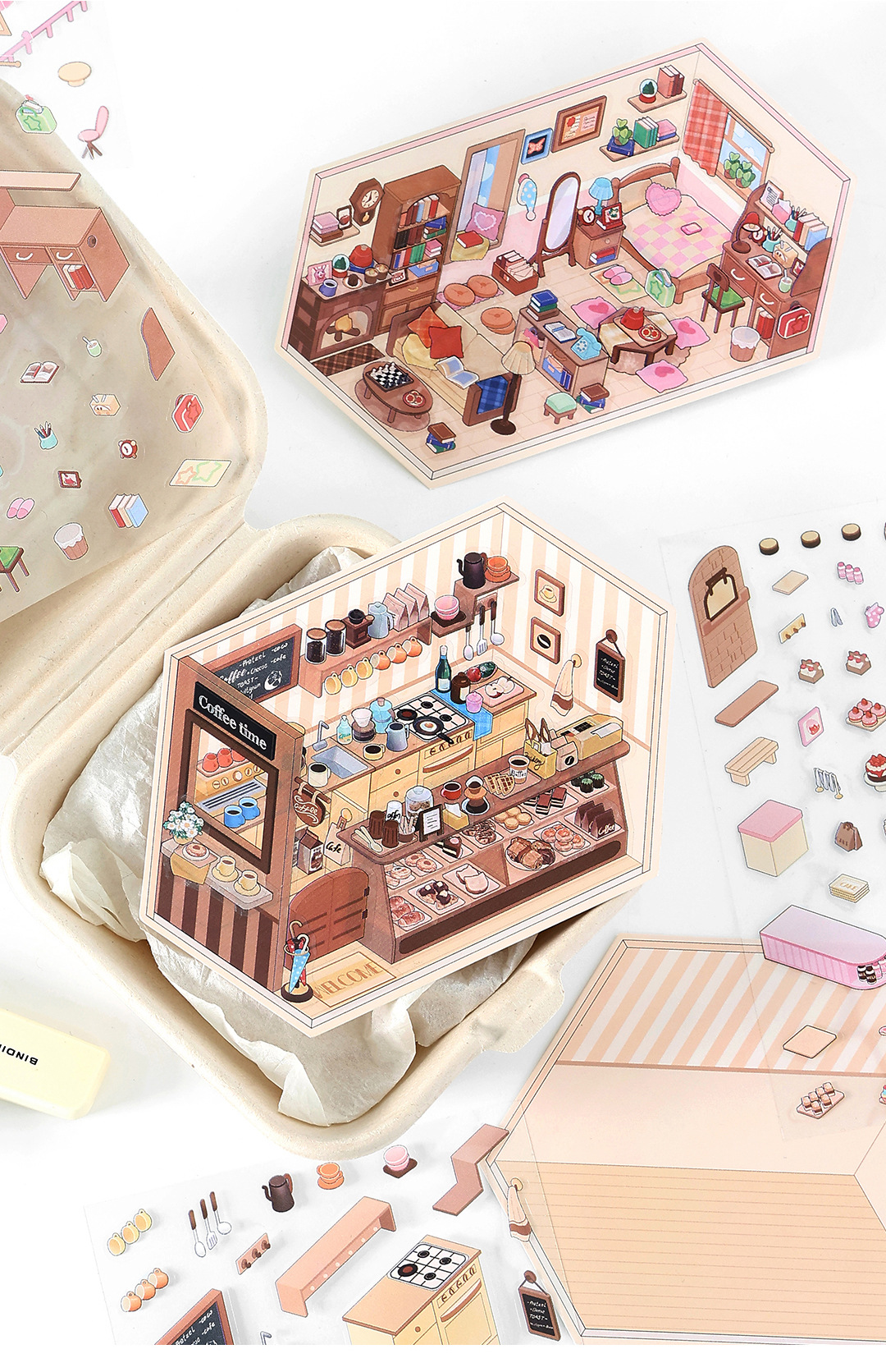 墨言PaperMore3D场景造景贴纸 小角落 学生DIY趣味装饰素材贴纸详情10